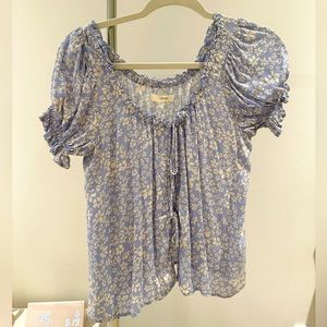 Capulet light blue flower blouse